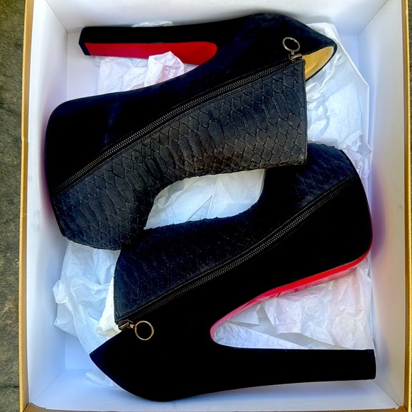 CHRISTIAN LOUBOUTIN BLACK PYTHON HIGH HEEL ANKLE BOOTS /BOOTIES -9.5- NIB! ๐ฅ๐ข - Picture 12 of 13